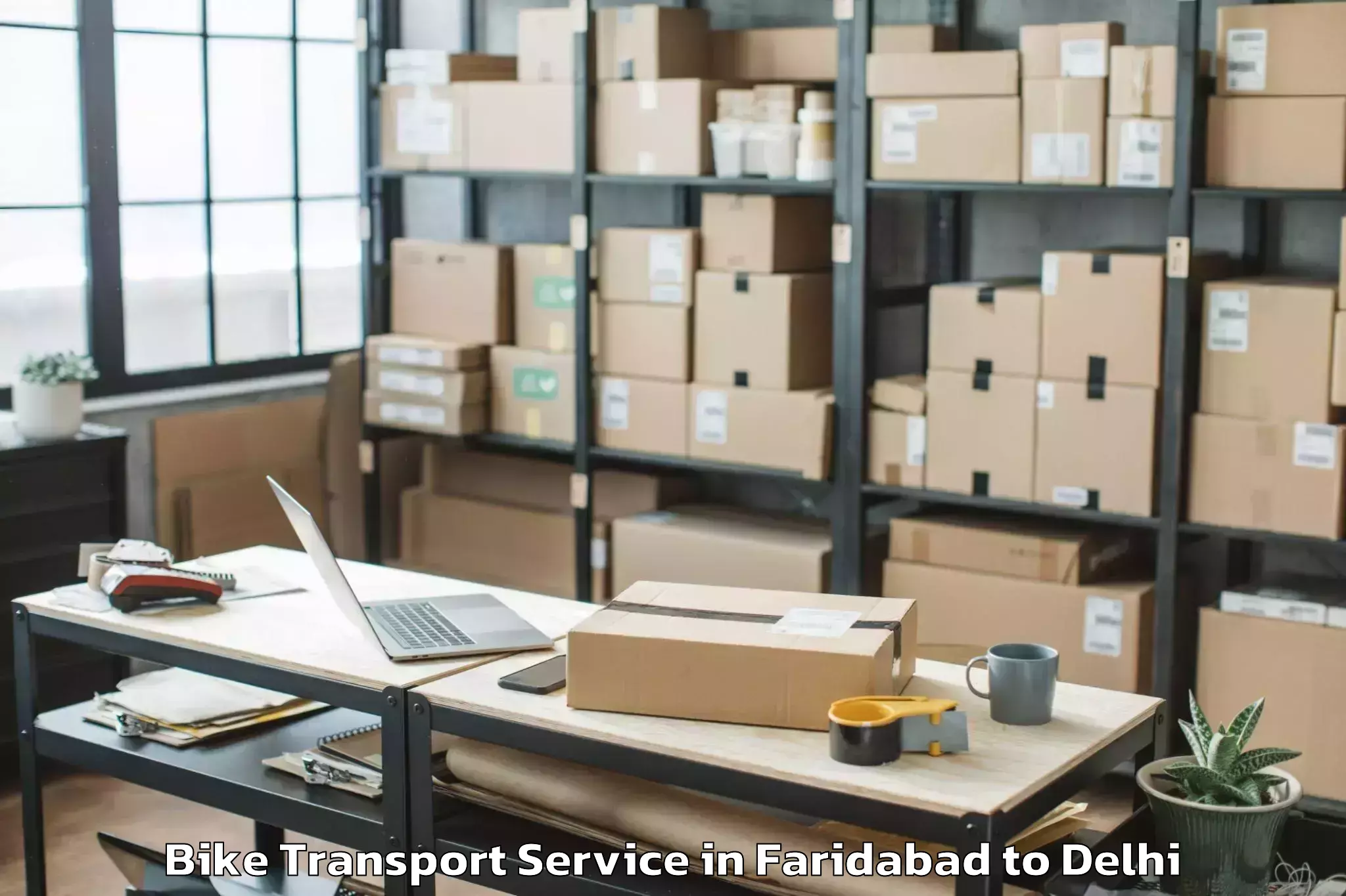 Reliable Faridabad to University Of Delhi Bike Transport